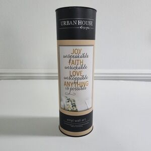 Urban House Design Vinyl Wall Art JOY Unspeakable FAITH Unsinkable LOVE NEW